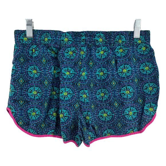 NOBO No Boundaries MEDIUM Blue Kaleidoscope Sun Dial Semi-Sheer Shorts - Picture 3 of 4